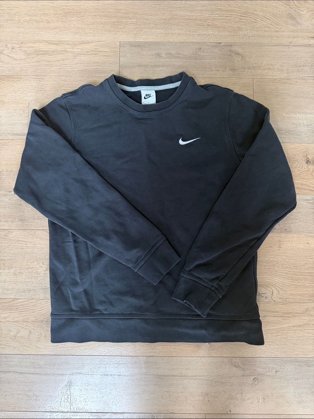 Nike Black Crewneck Sweatshirt with White Swoosh - Women